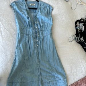 madewell light denim sleeveless dress